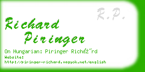 richard piringer business card